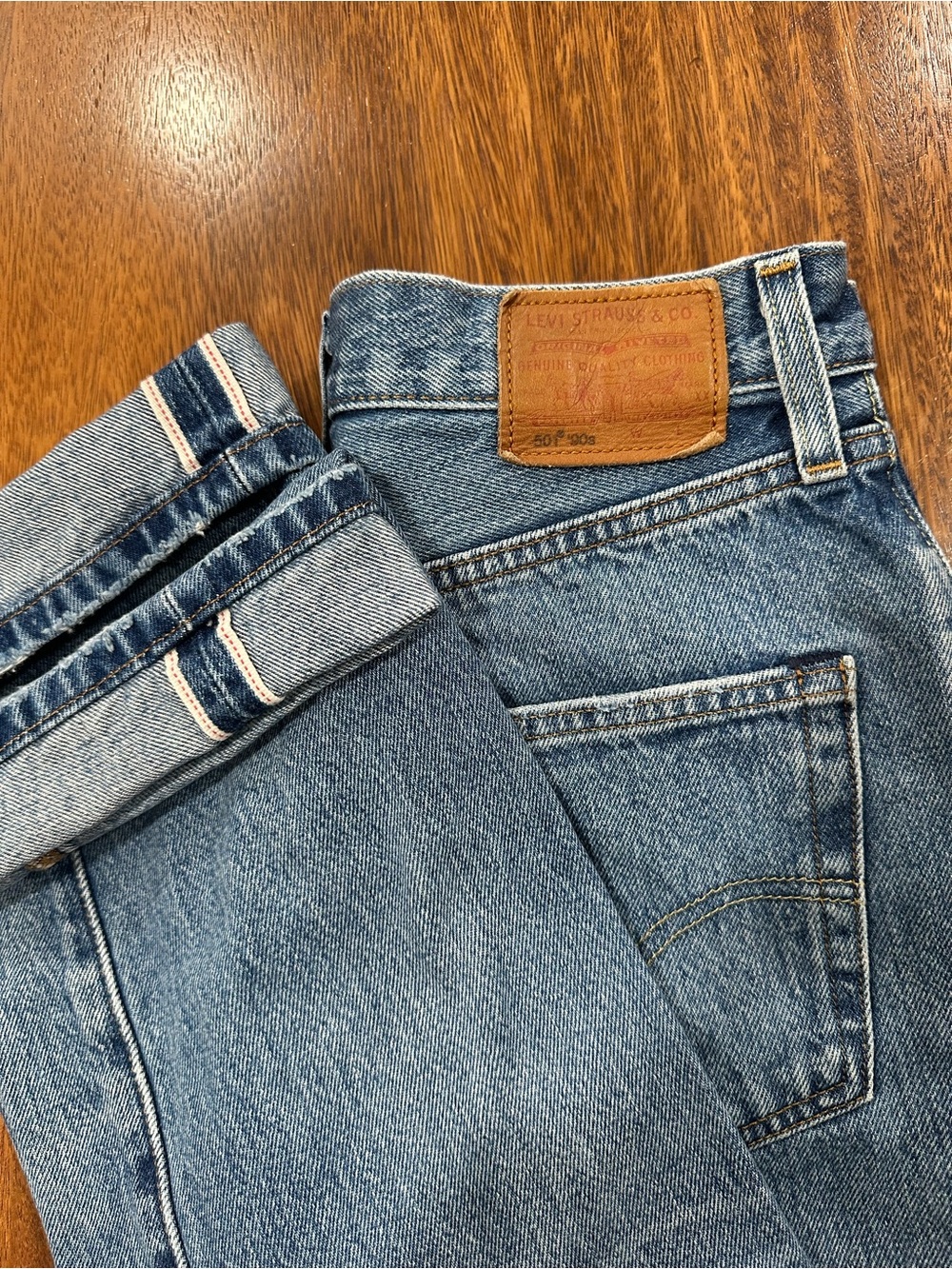 Levis 501 Premium 90s Selvedge Denim Jeans Womens Sz 24x30 Medium Wash EUC